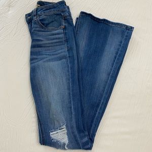 Flare blue jeans